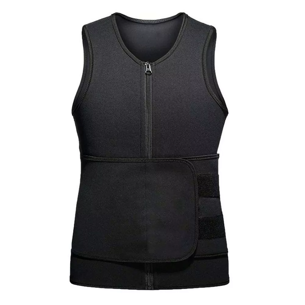Férfi Sport Body Shaper Slim Fit ujjatlan szaunaruha